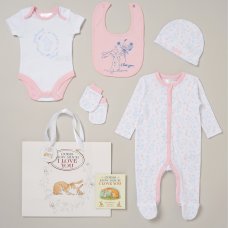 C05862: Baby Girls Guess How Much I Love You 7 Piece Mesh Bag Gift Set With Book (NB-6 Months)