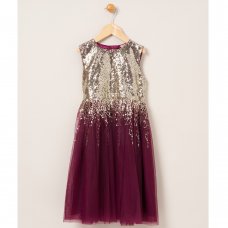 C05911: Girls Sequin Dress With Velvet Bolero  (3-8 Years)
