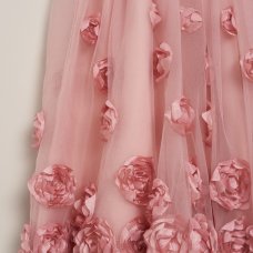 C05915: Girls 3D Flowers Dress With Velvet Bolero  (3-8 Years)