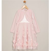 C05916: Girls 3D Flowers Dress With Velvet Bolero  (3-8 Years)