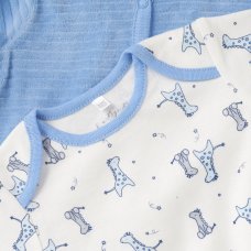 C06054: Baby Boys Giraffe Ribbed Velour 5 Piece Gift Set (NB-6 Months)