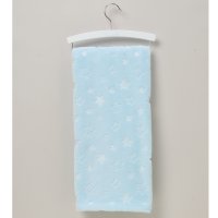 C06069: Baby Blue Stars Embossed Wrap On A Wooden Hanger