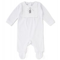 C06308: Baby Unisex Velour All In One On A Satin Padded Hanger (0-9 Months)