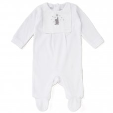 C06308: Baby Unisex Velour All In One On A Satin Padded Hanger (0-9 Months)