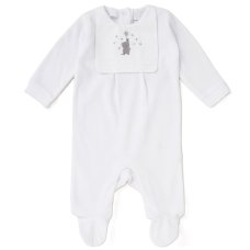 C06308: Baby Unisex Velour All In One On A Satin Padded Hanger (0-9 Months)