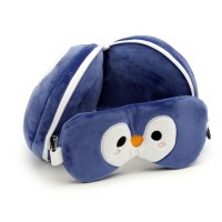 CUSH227: Relaxeazzz Penguin Plush Travel Pillow & Eye Mask