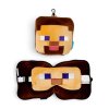 CUSH306: Relaxeazzz Minecraft Steve Shaped Plush Travel Pillow & Eye Mask