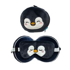 CUSH486: Relaxeazzz Nico The Penguin Plush Travel Pillow & Eye Mask