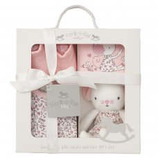 D06127: Pink 4 Piece Luxury Boxed Gift Set (0-3 Months)