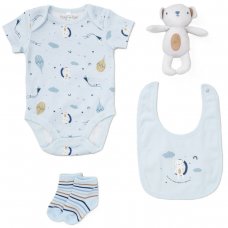 D06128: Sky 4 Piece Luxury Boxed Gift Set (0-3 Months)