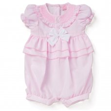 D06408: Baby Girls Romper With Bow (0-9 Months)