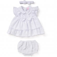 D06453B:  Baby Girls BA Tiered Dress, Pant & Headband Set (6-24 Months)