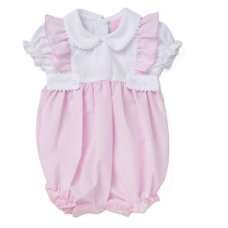 D06533: Baby Girls Stripe Romper With Puff Sleeves (0-9 Months)