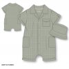 D06584: Baby Boys Waffle Romper With Bucket Hat (0-9 Months)