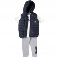 D06605: Boys Bench Gilet, T-Shirt, Jog Pant Outfit (18 Months-5 Years)