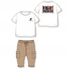 D06624: Boys Bench T-Shirt & Cargo Pant Outfit (18 Months-5 Years)