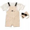 D06689: Baby Boys Ribbed Dungaree & T-shirt Outfit With Sunglasses (9-24 Months)
