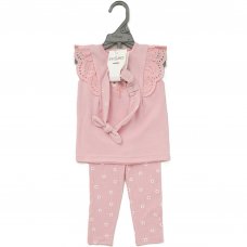 D06820: Baby Girls Top, Ribbed Leggings & Headband Outfit (9-24 Months)