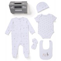 D06943: Baby Unisex Bunny 6 Piece Mesh Bag Gift Set (NB-6 Months)