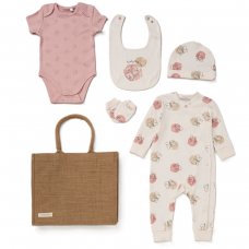D07042: Baby Girls Organic Cotton 6 Piece Gift Set (NB-6 Months)