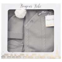 D07064: Baby Boys Knitted 4 Piece Outfit In A Gift Box (NB-6 Months)