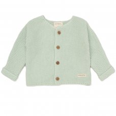 D07146: Baby Sage Organic Cotton Knit Cardigan (0-12 Months)