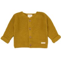 D07149: Baby Mustard Organic Cotton Knit Cardigan (0-12 Months)