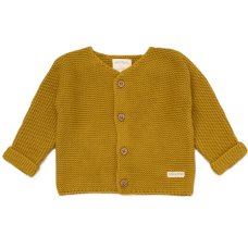 D07149: Baby Mustard Organic Cotton Knit Cardigan (0-12 Months)