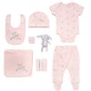 F09769: Baby Girls Bunny 10 Piece Mesh Bag Gift Set (0-3 Months)
