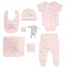 D07182: Baby Girls Bunny 10 Piece Mesh Bag Gift Set (NB-6 Months)