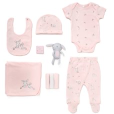 F09769: Baby Girls Bunny 10 Piece Mesh Bag Gift Set (0-3 Months)