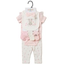 D07257: Baby Girls Bunny 10 Piece Gift Set (NB-6 Months)