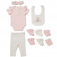 D07257: Baby Girls Bunny 10 Piece Gift Set (NB-6 Months)