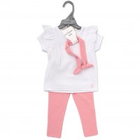 D07265: Baby Girls Top, Ribbed Leggings & Headband Outfit (9-24 Months)