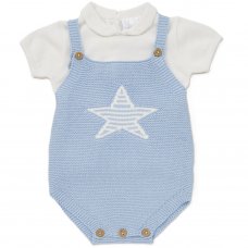 D07269: Baby Boys Cotton Knit Top & Dungaree Outfit (0-12 Months)