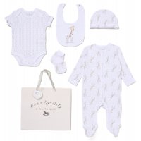D07341: Baby Unisex Giraffe 6 Piece Mesh Bag Gift Set (NB-6 Months)