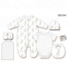 D07341: Baby Unisex Giraffe 6 Piece Mesh Bag Gift Set (NB-6 Months)