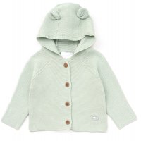D07350: Baby Sage Cotton Knit Hooded Cardigan (0-9 Months)