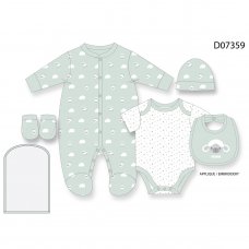 D07359: Baby Unisex Sheep 6 Piece Mesh Bag Gift Set (NB-6 Months)