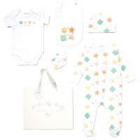 D07360: Baby Unisex Shapes 6 Piece Mesh Bag Gift Set (NB-6 Months)