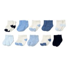 D07367: Baby Boys 10 Pack Ribbed Socks (0-12 Months)