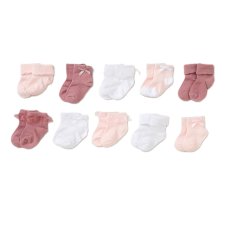 D07549: Baby Girls 10 Pack Ribbed Socks (0-12 Months)
