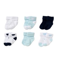 D07551: Baby Boys 6 Pack Socks (0-12 Months)