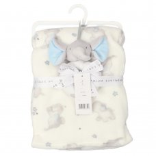 D12842: Baby Sky Elephant Rattle & Blanket
