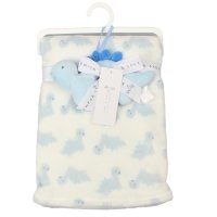 D12848: Baby  Dinosaur Rattle & Blanket