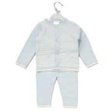 E07623: Baby Boys Knitted 2 Piece Outfit (0-12 Months)
