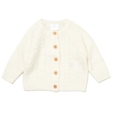 RBBC1: Baby Cream Knitted Cardigan (0-12 Months)