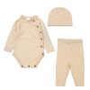 E07703: Baby Beige True Knit 3 Piece Outfit (0-12 Months)