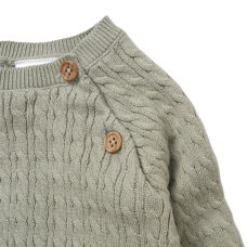 E07704: Baby Sage Green True Knit 3 Piece Outfit (0-12 Months)