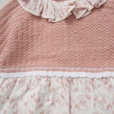 E07708: Baby Girls Knitted/ Woven Mix Dress & Headband Set (0-12 Months)